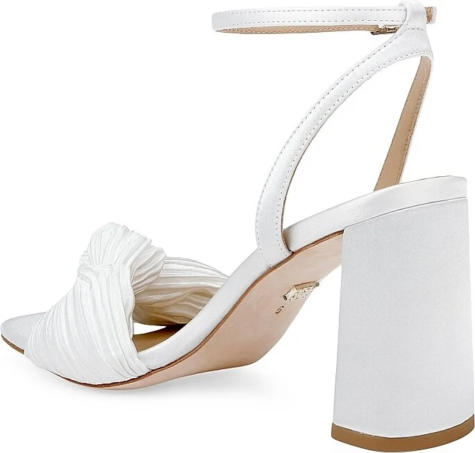 Women's Dafne 85MM Satin Sandals - White - Size 5.5 - Image 3