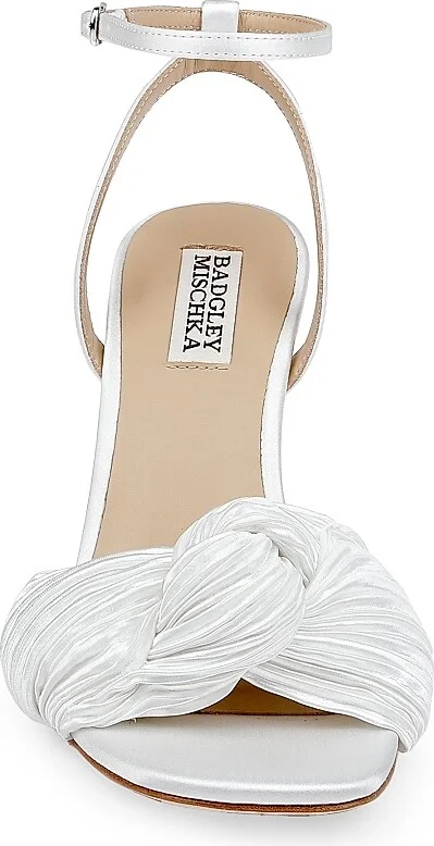 Women's Dafne 85MM Satin Sandals - White - Size 5.5 - Image 4