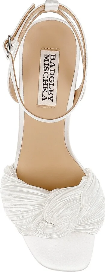 Women's Dafne 85MM Satin Sandals - White - Size 5.5 - Image 5