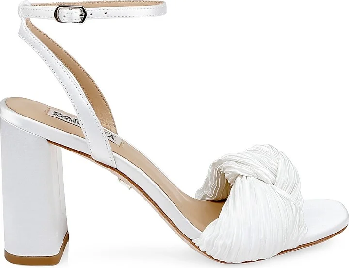 Women's Dafne 85MM Satin Sandals - White - Size 5.5