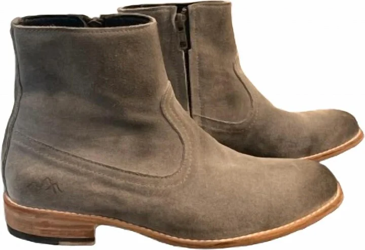 Women's Dakota Suede Leather Engraved Ankle Boot In Grey