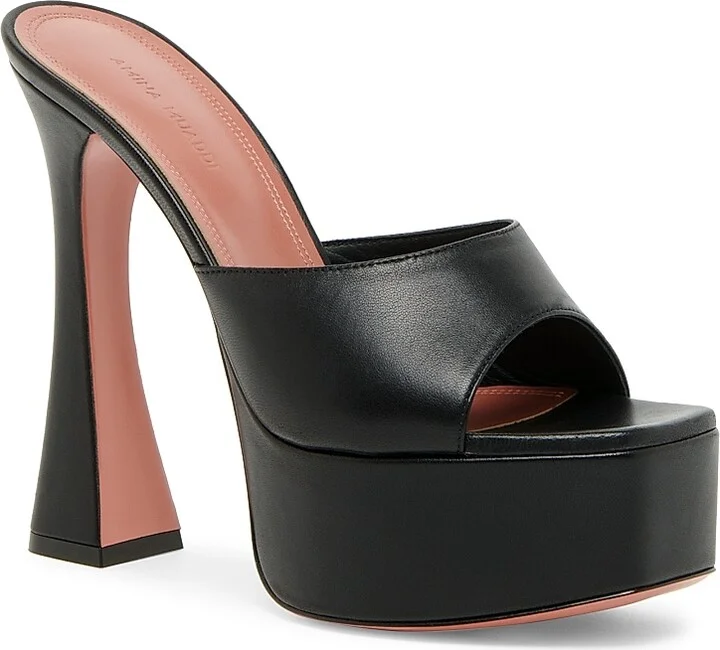 Women's Dalida 140MM Platform Leather Sandals - Nappa Black - Size 9.5 - Image 2