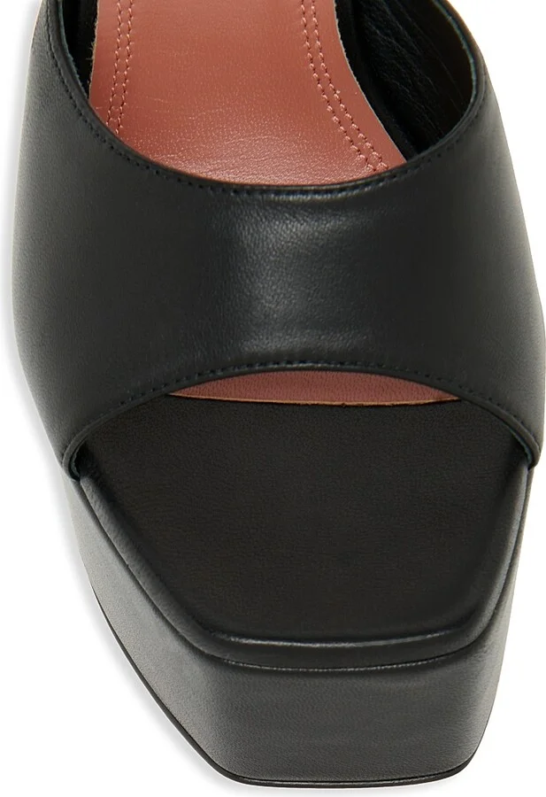 Women's Dalida 140MM Platform Leather Sandals - Nappa Black - Size 9.5 - Image 4