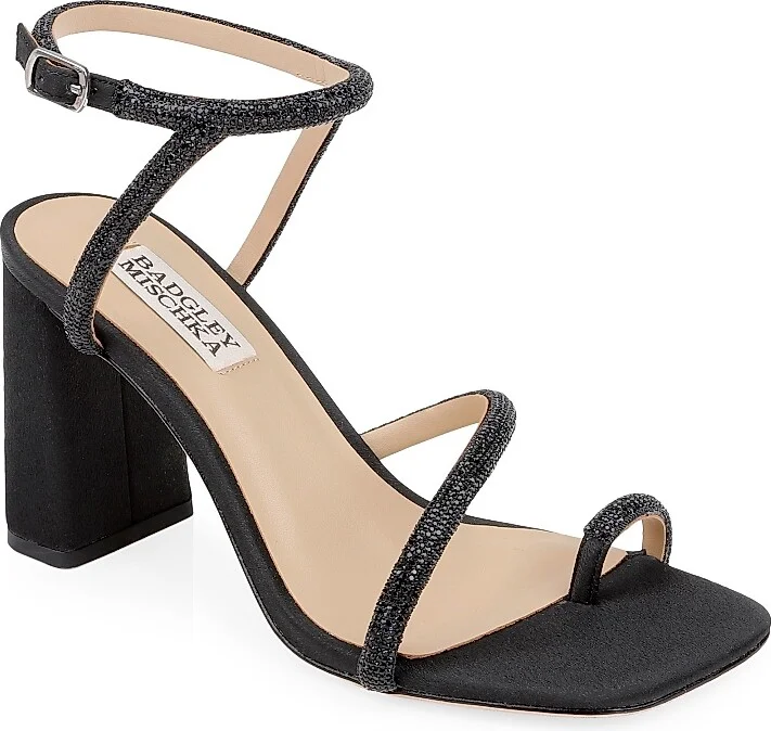 Women's Dalilah 85MM Embellished Crepe Sandals - Black Crepe - Size 5 - Image 2