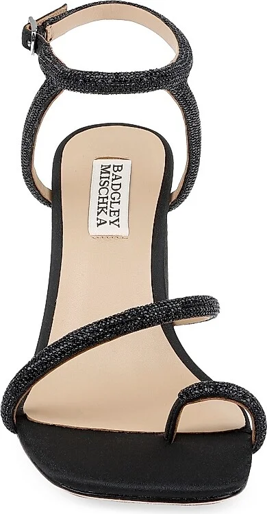 Women's Dalilah 85MM Embellished Crepe Sandals - Black Crepe - Size 5 - Image 4