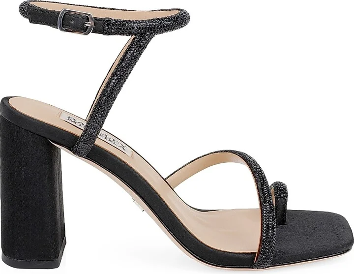 Women's Dalilah 85MM Embellished Crepe Sandals - Black Crepe - Size 5