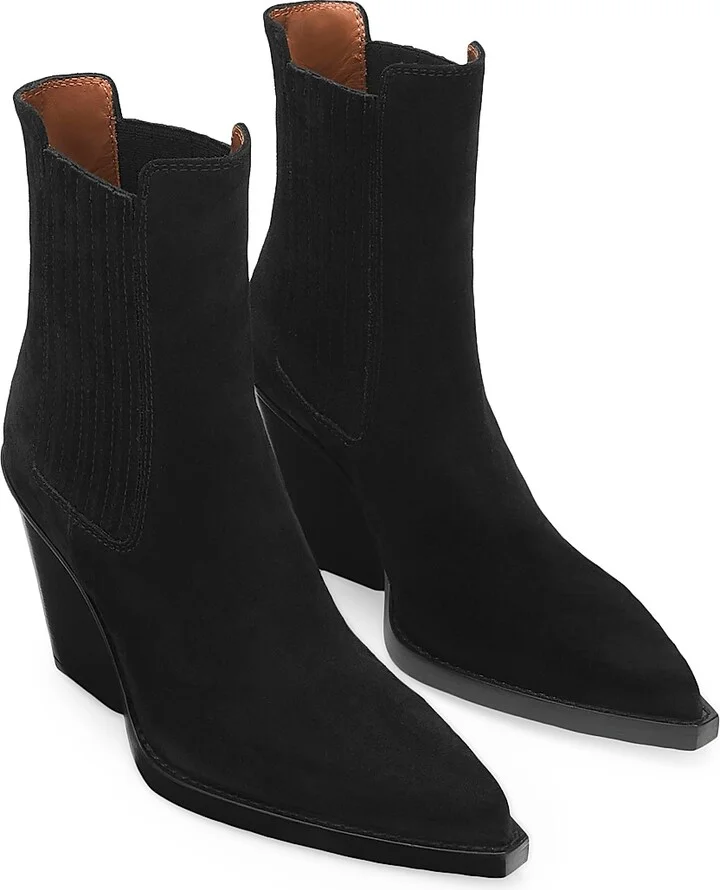 Women's Dallas 100MM Suede Ankle Boots - Black - Size 8.5 - Image 2