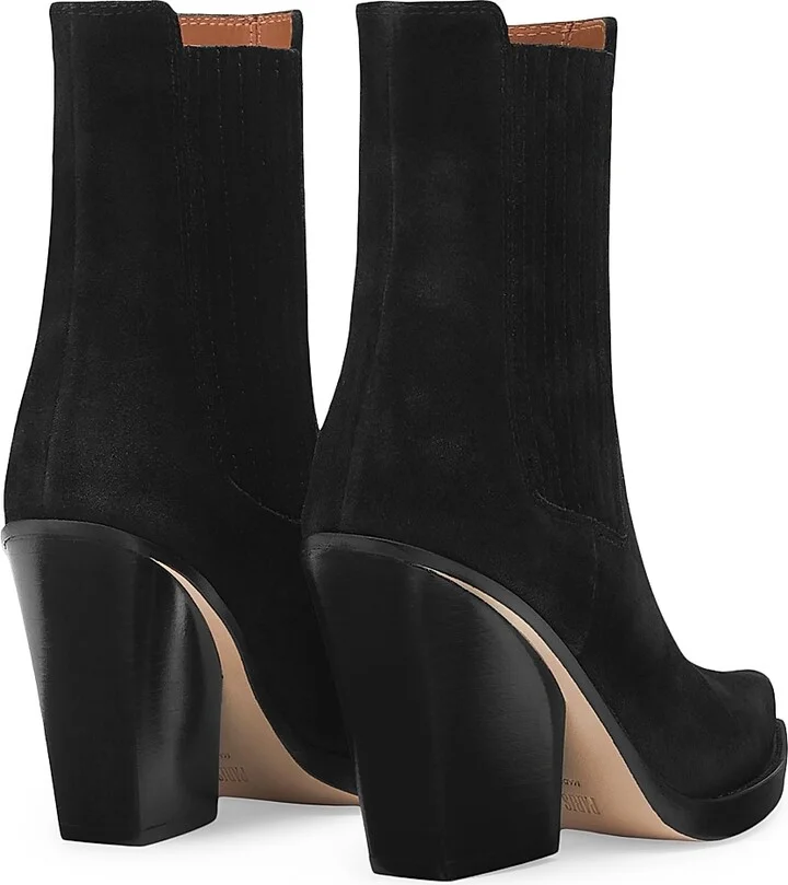 Women's Dallas 100MM Suede Ankle Boots - Black - Size 8.5 - Image 3