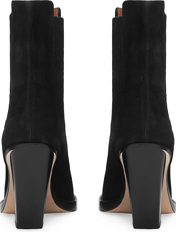 Women's Dallas 100MM Suede Ankle Boots - Black - Size 8.5 - Image 4