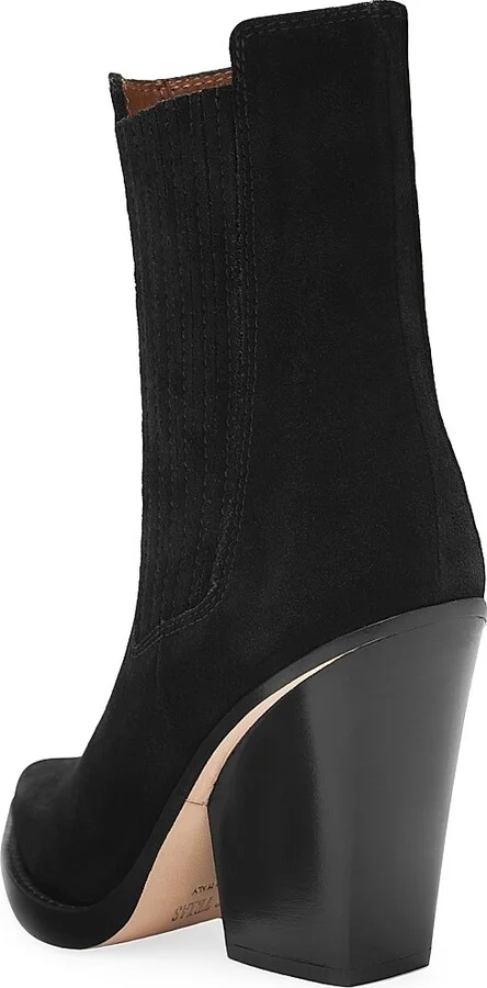 Women's Dallas 100MM Suede Ankle Boots - Black - Size 8.5 - Image 5