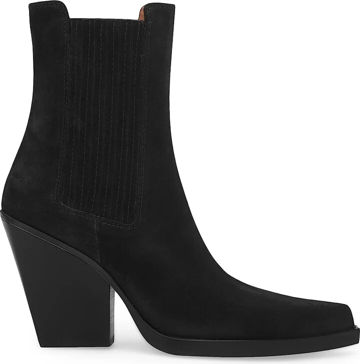 Women's Dallas 100MM Suede Ankle Boots - Black - Size 8.5