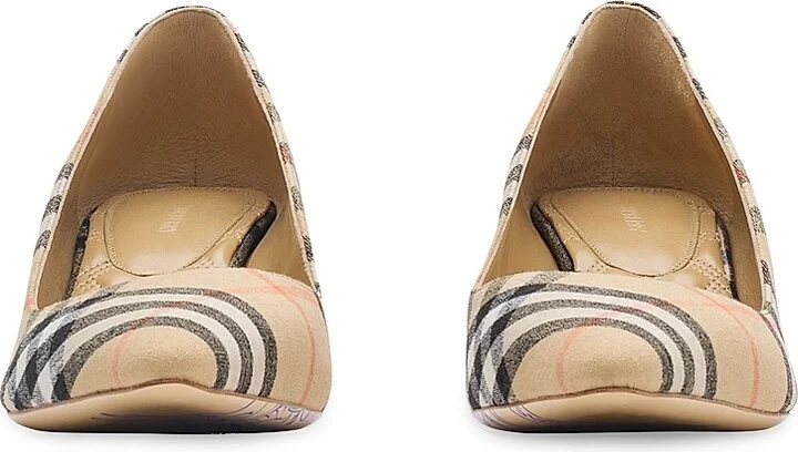 Women's Dame Check 55MM Pumps - Sand Check - Size 5 - Image 2