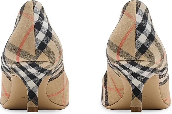 Women's Dame Check 55MM Pumps - Sand Check - Size 5 - Image 3