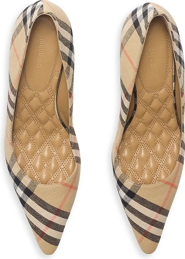 Women's Dame Check 55MM Pumps - Sand Check - Size 5 - Image 4