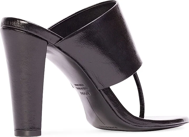 Women's Dana 95MM Thong Sandals - Black Leather - Size 6 - Image 3