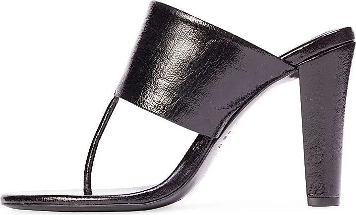 Women's Dana 95MM Thong Sandals - Black Leather - Size 6 - Image 4