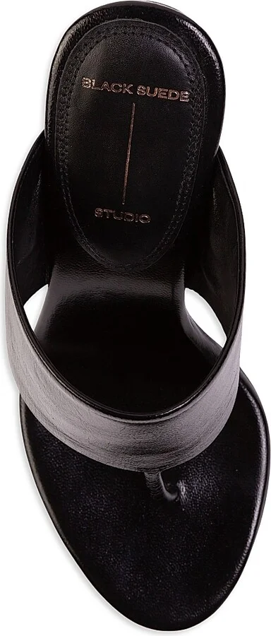 Women's Dana 95MM Thong Sandals - Black Leather - Size 6 - Image 5