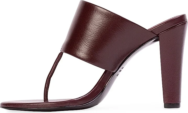 Women's Dana 95MM Thong Sandals - Black Leather - Size 6 - Image 9