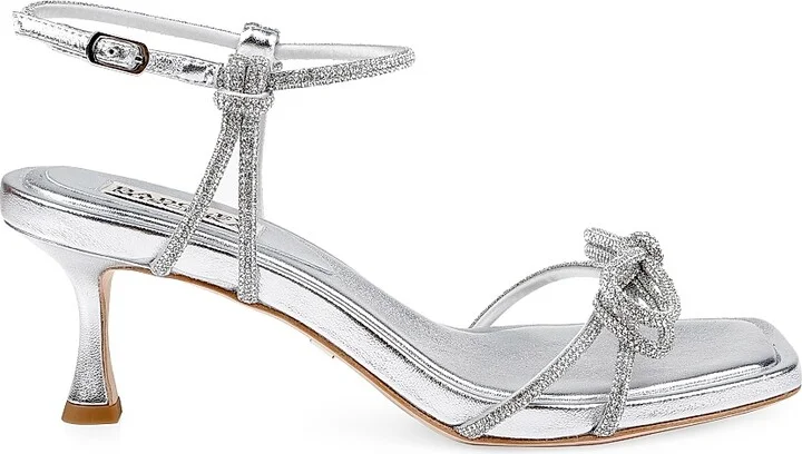 Women's Dandelion 60MM Embellished Metallic Leather Sandals - Silver - Size 5