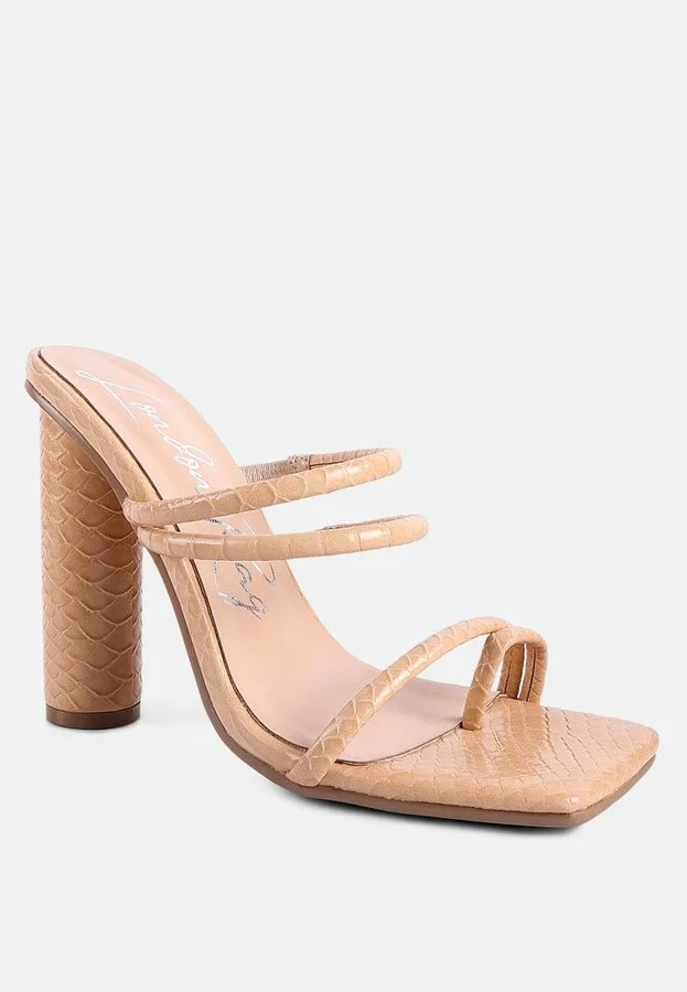 Womens Dandelion High Block Heeled Croc Sandals - Image 2