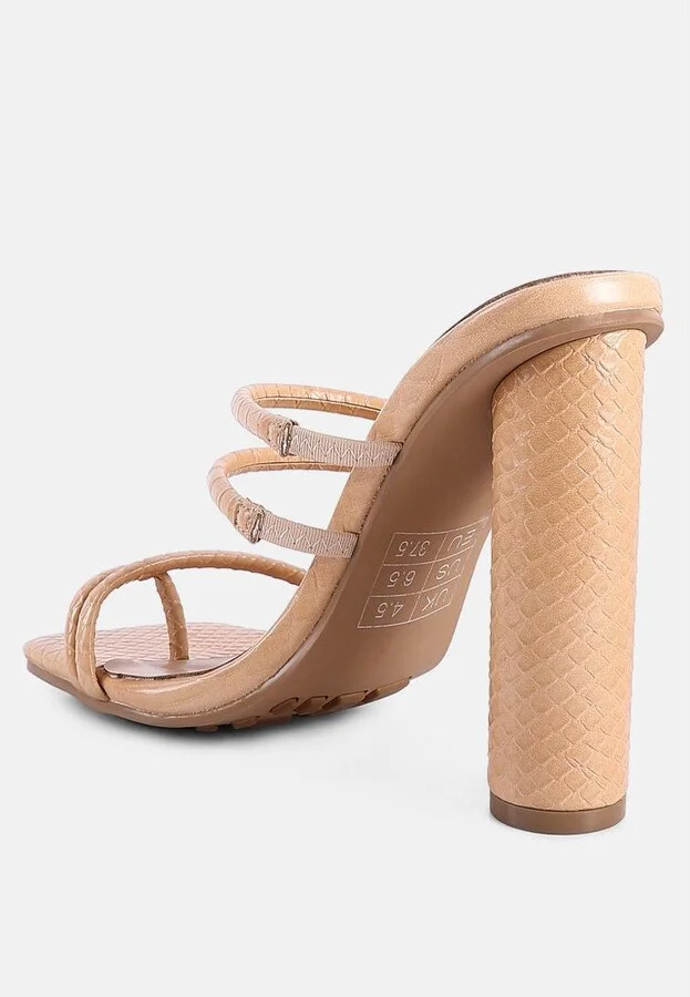Womens Dandelion High Block Heeled Croc Sandals - Image 3