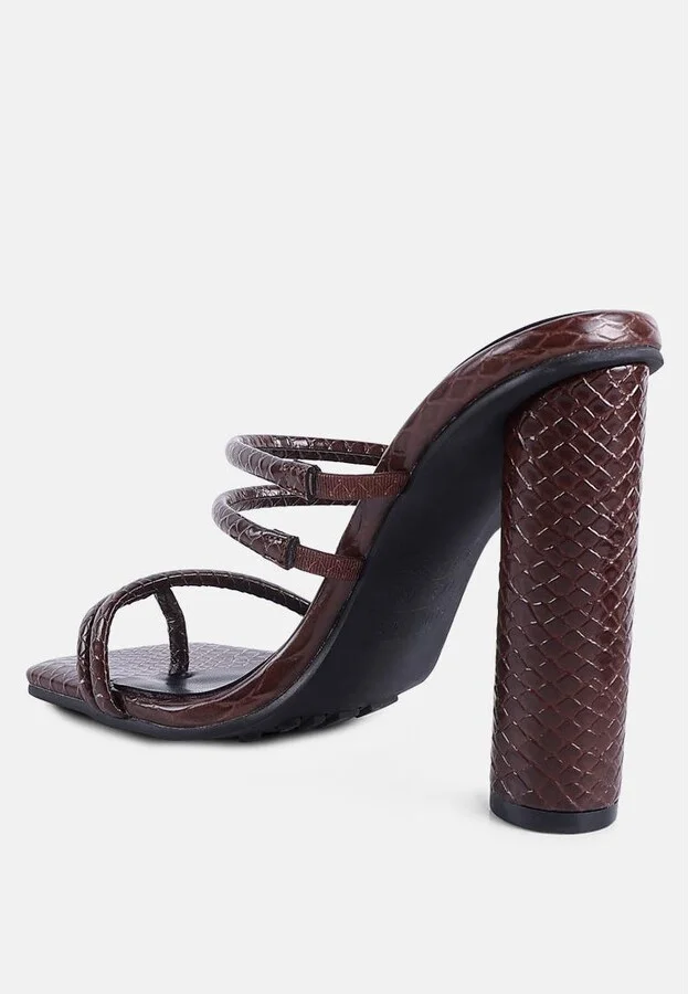 Womens Dandelion High Block Heeled Croc Sandals - Image 5