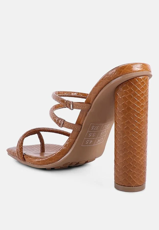 Womens Dandelion High Block Heeled Croc Sandals - Image 6