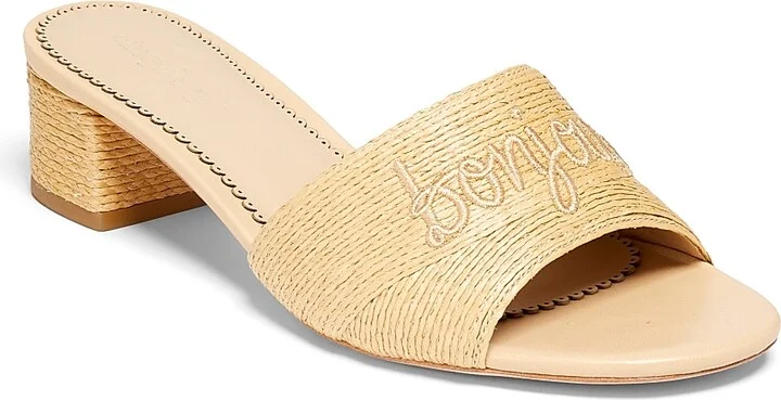 Women's Dani 45MM Bonjour Raffia Slides - Natural - Size 5 Sandals - Image 2
