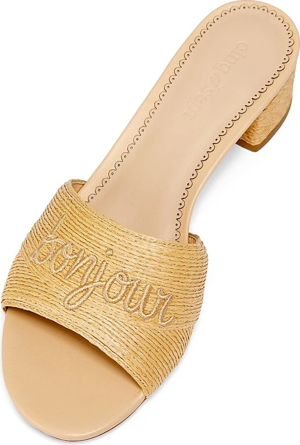 Women's Dani 45MM Bonjour Raffia Slides - Natural - Size 5 Sandals - Image 4
