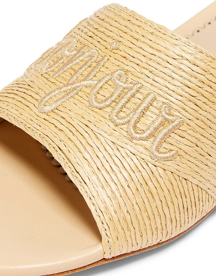 Women's Dani 45MM Bonjour Raffia Slides - Natural - Size 5 Sandals - Image 5