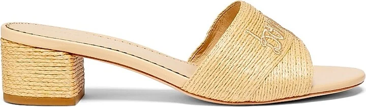 Women's Dani 45MM Bonjour Raffia Slides - Natural - Size 5 Sandals