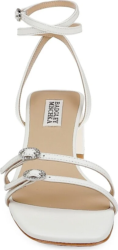 Women's Dania 50MM Leather Ankle-Wrap Sandals - White - Size 5.5 - Image 4