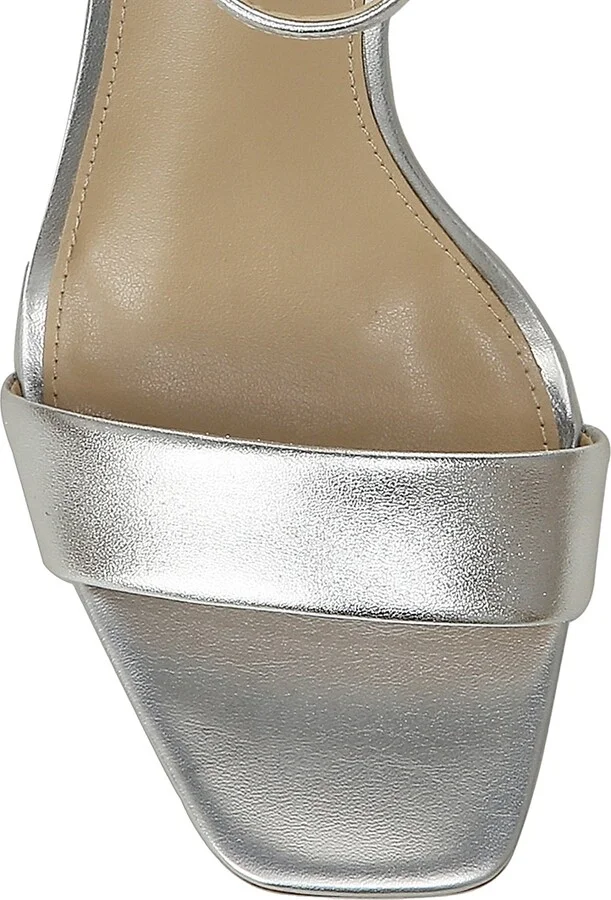 Women's Daniella Leather Block-Heeled Sandals - Silver - Size 10 - Image 4