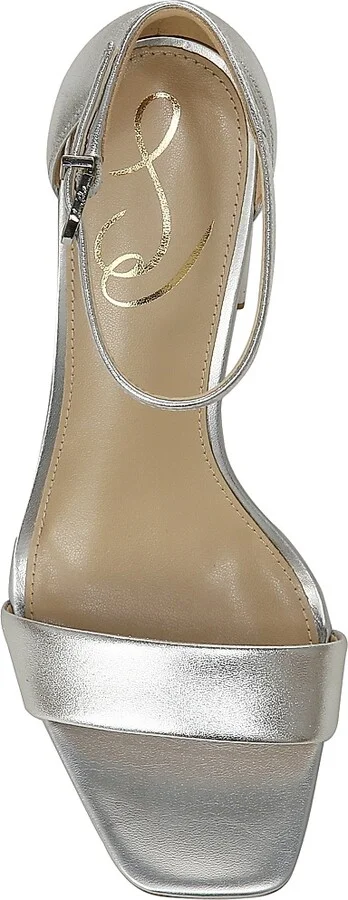 Women's Daniella Leather Block-Heeled Sandals - Silver - Size 10 - Image 5