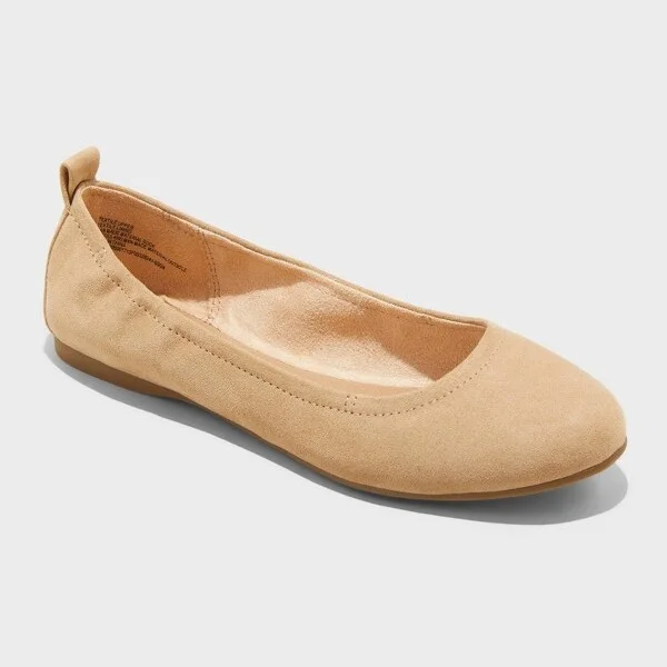 Women's Danielle Scrunch Ballet Flats with Memory Foam Insole - Universal Thread™ : Pull-On, Closed Round Toe
