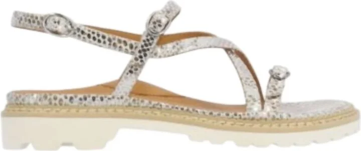 Women's Danilo Snake Print Sandal In Silver/gold