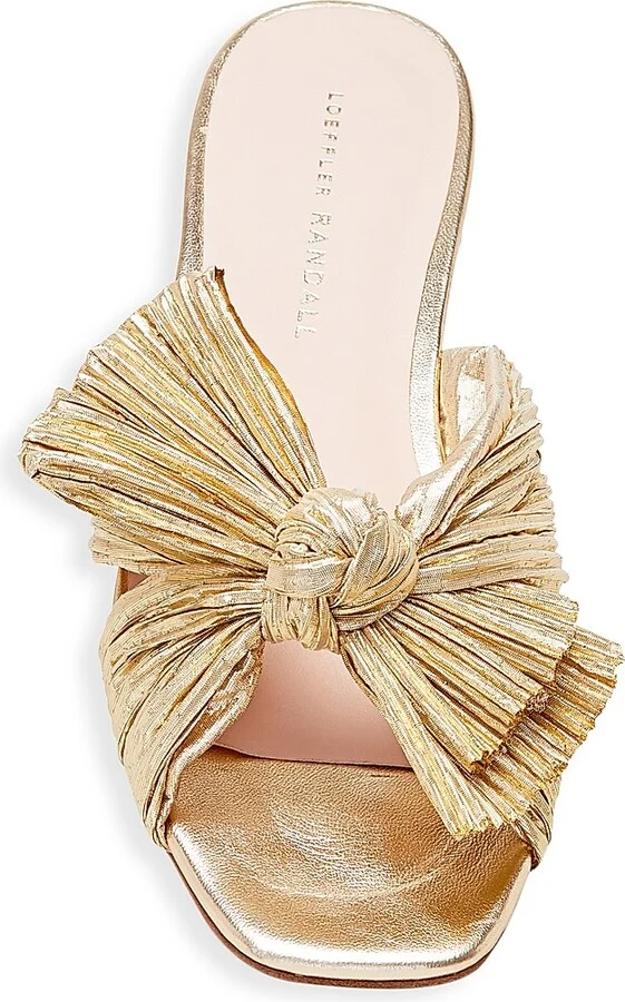 Women's Daphne Flat Metallic Leather Sandals - Gold - Size 5 - Image 5