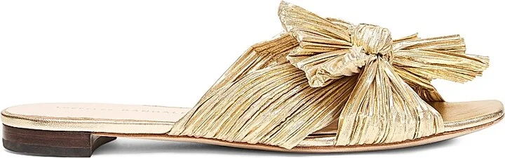 Women's Daphne Flat Metallic Leather Sandals - Gold - Size 5