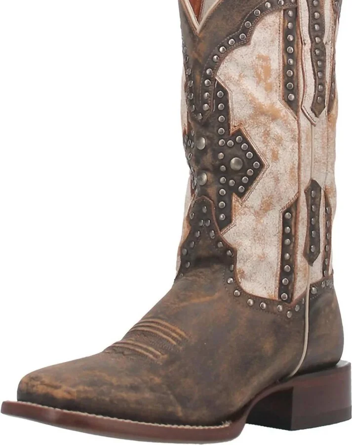 Women's Darby Western Boot In Brown/bone