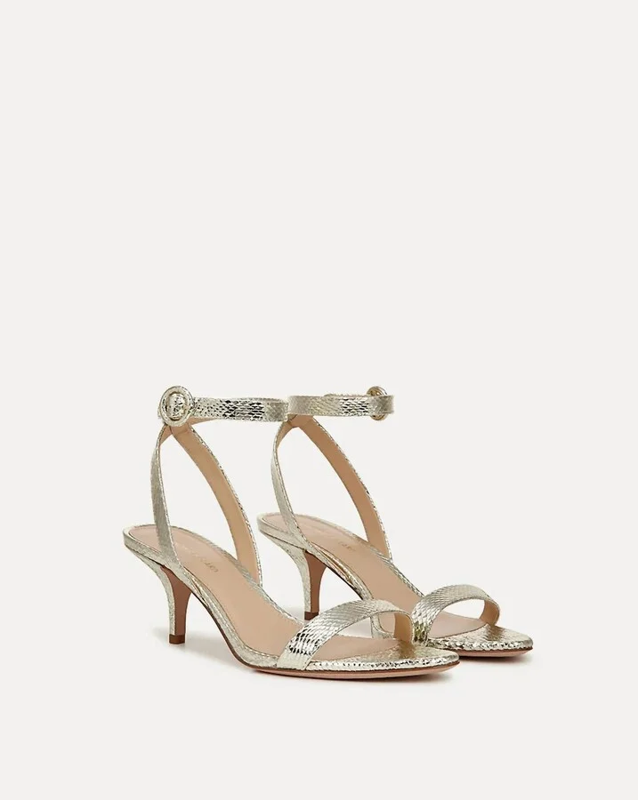 Women's Darcelle Metallic Leather Sandal In Platinum