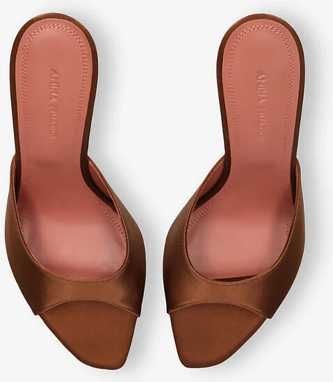 Womens Dark Brown Alexa 95 Satin Heeled Mules Eur 36 / 3 Uk Women - Image 2