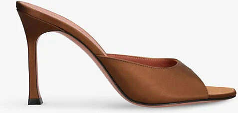 Womens Dark Brown Alexa 95 Satin Heeled Mules Eur 36 / 3 Uk Women