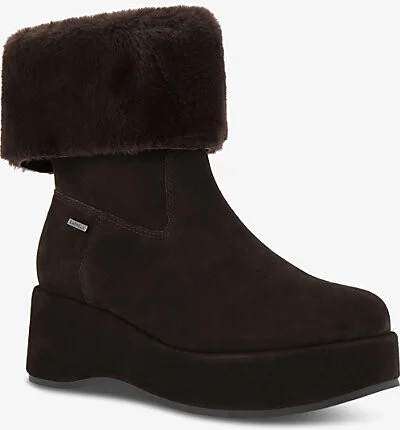 Womens Dark Brown Apres Wedge-Heel Suede Ankle Boots Eur 36 / 3 Uk Women - Image 2