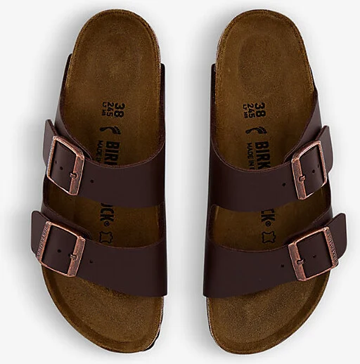 Womens Dark Brown Arizona Two-Strap Faux-Leather Sandals Eur 36 / 3 Uk Women - Image 2