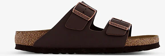 Womens Dark Brown Arizona Two-Strap Faux-Leather Sandals Eur 36 / 3 Uk Women