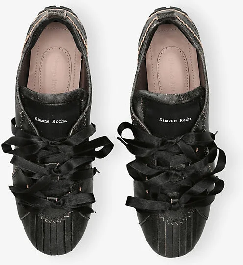 Womens Dark Brown Ballerina Grip Leather Low-Top Trainers Eur 39 / 6 Uk Women - Image 2