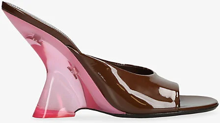 Womens Dark Brown Bulle Leather Heeled Mules Eur 39.5 / 6.5 Uk Women