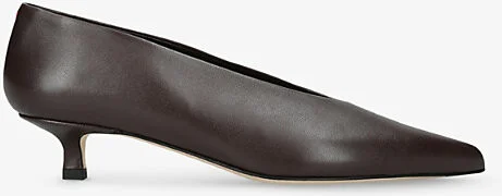 Womens Dark Brown Clara Pointed-Toe Heeled Leather Pumps Eur 37.5 / 4.5 Uk Women