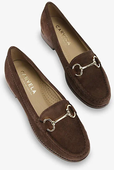 Womens Dark Brown Click Suede Loafers Eur 38/5 Uk Women - Image 2