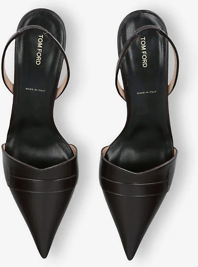 Womens Dark Brown Eva 55 Leather Slingback Pumps Eur 37 / 4 Uk Women - Image 2